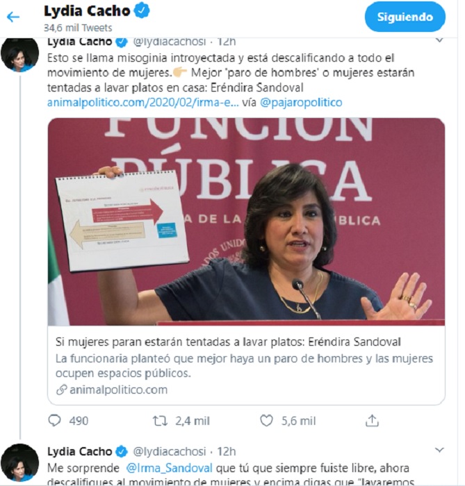 Lydia Cacho Le Contesta A Irma Sandoval De La Sfp Billie Parker Noticias