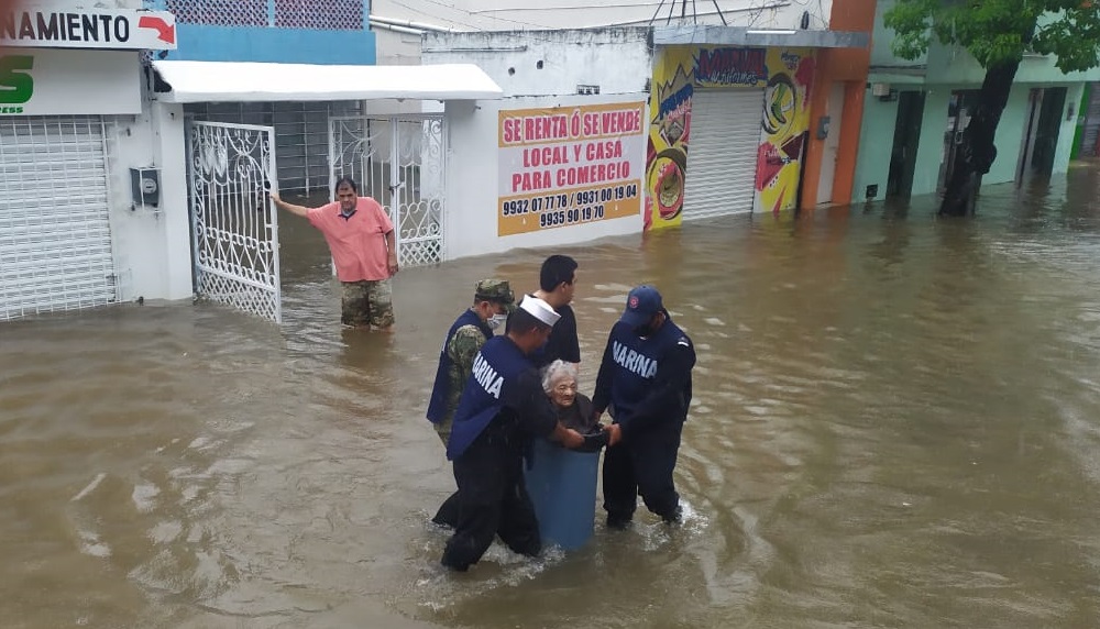SEMAR ejecuta plan marina por lluvias en Tabasco | Billie Parker Noticias