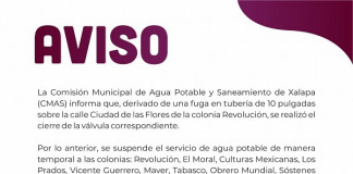 Suspenden servicio de agua potable en estas colonias #Xalapa
