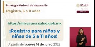 Secretaria de Salud abre vacunación contra Covid para niños de 5 a 11 años