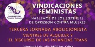 Alistan tercera jornada abolicionista para tratar “Vientres de Alquiler” y “El Discurso de las Infancias Trans”