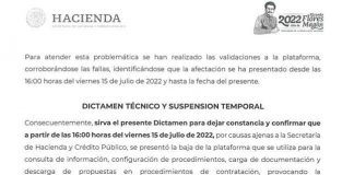 Suspensión de compranet es un atentado contra la transparencia.