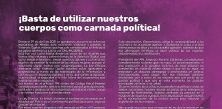 ¡Basta de utilizar nuestros cuerpos como carnada política!, sentencia Olimpia Coral de Melo. a Layda y Alito