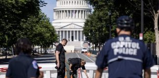 Hombre estrella su auto en llamas cerca del capitolio en EUA