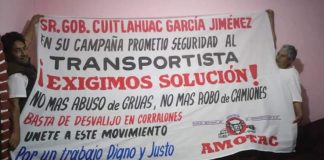 Amotac realiza bloqueos en protesta por extorsiones de elementos de SSP, entre otros..