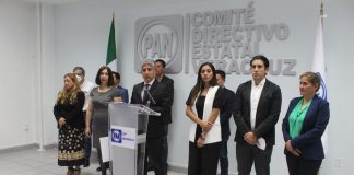 PAN Veracruz interpondrá queja en el INE por pintas en bardas de Claudia Sheinbaum