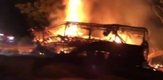 Autobús con veracruzanos choca con tráiler y mueren calcinados en la Monterrey- Cd.Victoria