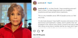Jane Fonda revela que tiene cáncer .