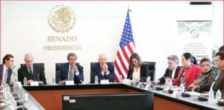 Senadoras y senadores analizan con embajador de EU, Ken Salazar, temas de interés común .