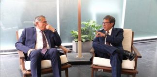 Ricardo Monreal recibe a Adán Augusto en el Senado. Analizan agenda Legislativa pendiente.