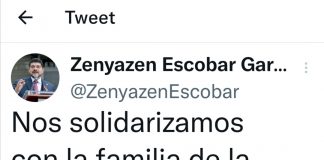 Zenyazen se solidariza con familia de maestra asesinada en un tuit.