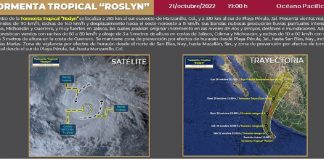 Roslyn impactaría como huracán en Nayarit y Jalisco, durante la noche del sábado y madrugada del domingo