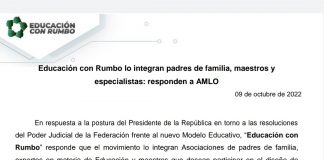 Educación con Rumbo” le responden a AMLO sobre resolución judicial al modelo educativo.
