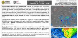 Emiten Aviso Especial por Frente Frío y lluvias en Veracruz.