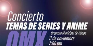 Orquesta Municipal de Xalapa ofrece concierto “Temas de series y anime”.