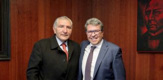 Revisan agenda legislativa Ricardo Monreal y Adán Augusto López en el Senado