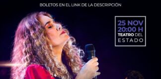 Tania Libertad y la Orquesta Municipal de Xalapa, en el Teatro del Estado.
