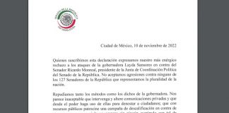 Senadores y Senadoras se solidarizan con Ricardo Monreal y rechazan agresiones en su contra