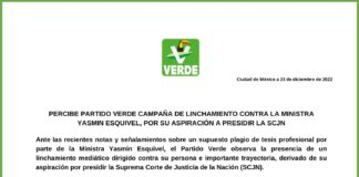 PVEM sale en defensa de Yasmin Esquivel y los tunden en redes.