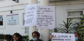 Enfermería del Hospital Nachón exige pago de uniformes y trato digno de sindicato y gobierno