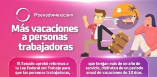 @DOF_SEGOB publica reforma en materia de #VacacionesDignas, con la que se garantiza periodo vacacional de 12 días a partir del primer año de trabajo.