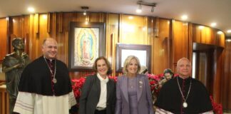 Jill Biden visita la Basílica de Guadalupe.