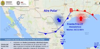 Alerta gris por evento de norte con rachas de 100 km/h  #Veracruz