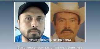 Exigen familiares y comunidades presentación con vida de defensores Ricardo Lagunes y Antonio Díaz