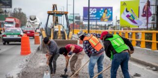 Avanzan labores en el puente Miguel Alemán.