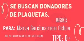 Solicitan donadores de sangre para Marva Garcimarrero Ochoa #CEM #CAE