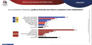 Rocío Nahle puntea en las encuestas