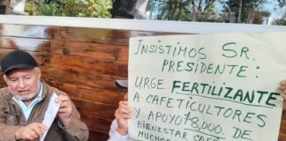 Cafetaleros exigen al gobierno definir apoyos de fertilizantes en Veracruz.