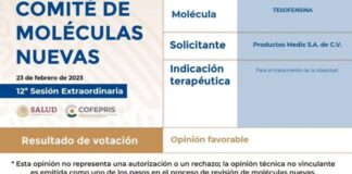 Cofepris autoriza la tesofensina para combatir la obesidad .