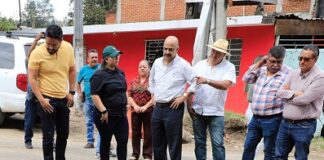 Supervisa Presidente Municipal Ricardo Ahued construcción del colector Monte Everest .