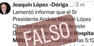 López Dóriga rechaza que haya anunciado el fallecimiento de AMLO .