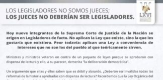 Pronunciamiento del Congreso de Veracruz ante decisión de SCJN: Jueces no deben erigirse en legisladores