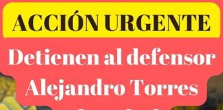 Detienen al defensor y comunicador nahua Alejandro Torres Chocolatl .