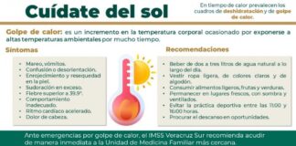 Llama IMSS Veracruz Sur a cuidarse ante ola de calor .