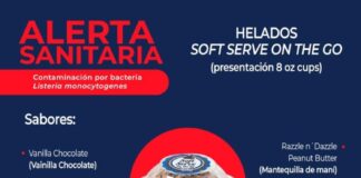 Alerta sanitaria de Cofepris por helado contaminado.