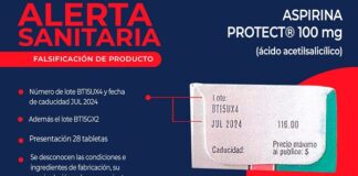 Alerta Cofepris sobre aspirina Protect falsificada .