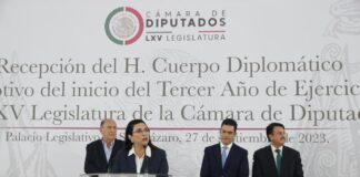 Diputada Marcela Guerra encabezó recepción al Cuerpo Diplomático Acreditado en México en Cámara de Diputados