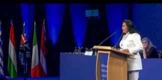 Presidenta del Senado Ana Lilia Rivera promueve democracia inclusiva en Conferencia Europea.