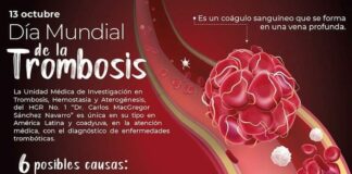 Explica IMSS Veracruz Sur sobre síntomas de trombosis .
