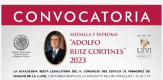 Convocatoria para Otorgamiento de la Medalla y Diploma “Adolfo Ruiz Cortines” 2023.
