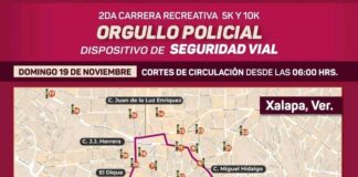 #XalapaPrecaución: Este domingo cierres de circulación a partir de las 6 de la mañana.