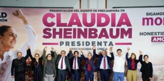 Claudia sheinbaum presenta a su equipo de precampaña con paridad .