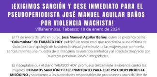 Acusan a columnista de Tabasco de revictimizar a menor víctima de violación