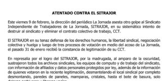 Sindicato de la Jornada acusa asalto de la Directiva a su sede