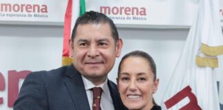 En Puebla Claudia Sheinbaum rechaza que crimen organizado haya infiltrado candidaturas de Morena.