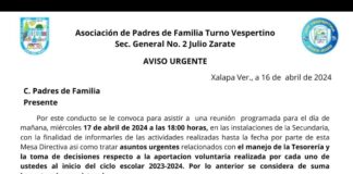 Cuotas escolares en ceros y señalan a tesorera de sociedad de padres de familia.